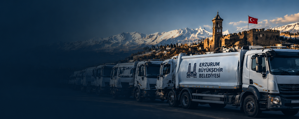 Erzurum Büyükşehir Belediyesi Araç Filosu ve Tarihi Saat Kulesi